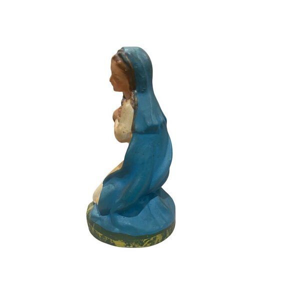 Vtg Hand-Painted Paper Mache Mary Figurine Nativity Scene Religious Statue - Picture 2 of 6